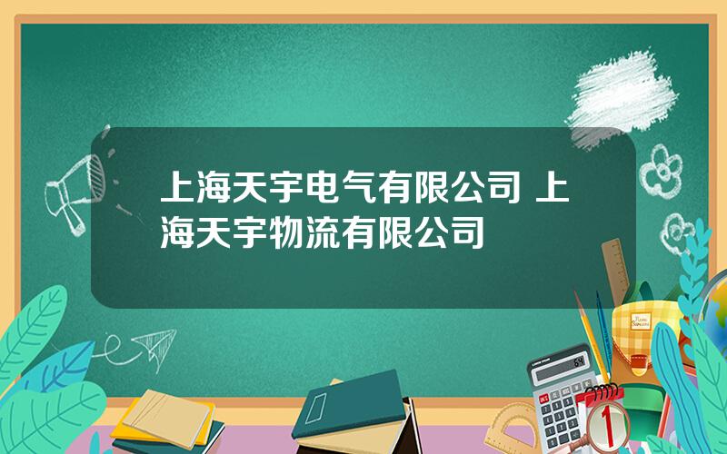 上海天宇电气有限公司 上海天宇物流有限公司